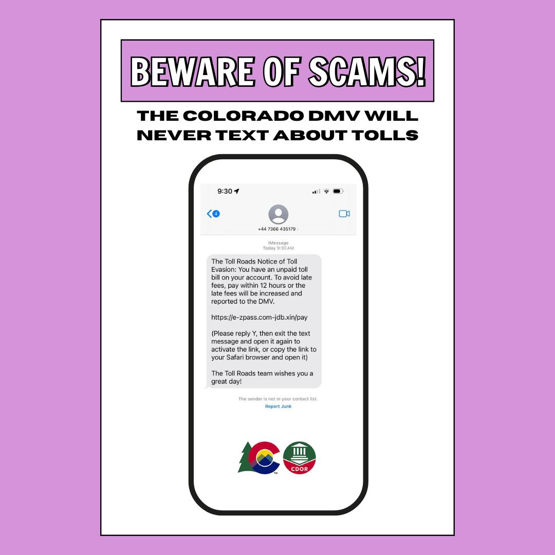 Image informing people to beware of scam text messages