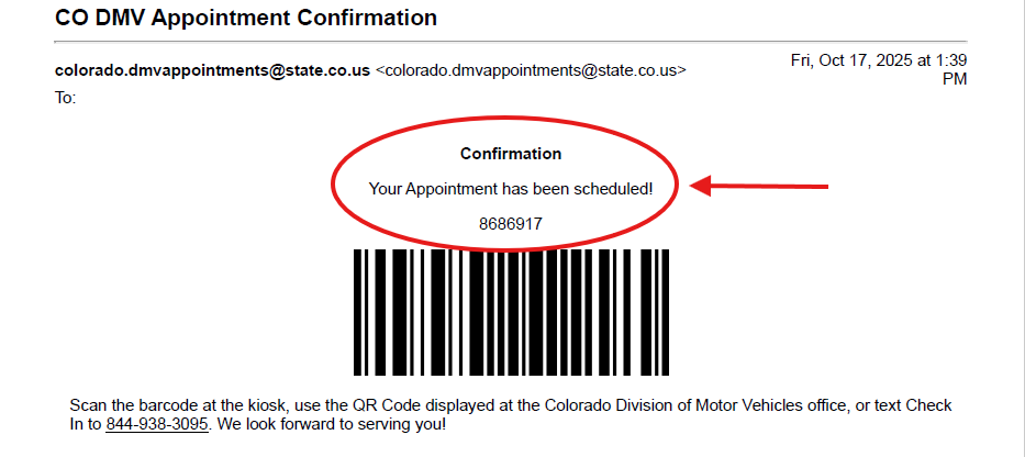Confirmation Email