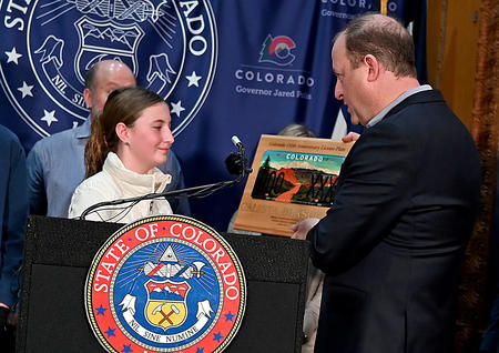 Photo from the Historic Colorado reveal at the Governor's Office.