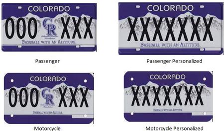 Rockies License Plate Tag 