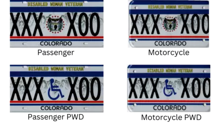 Disable Woman Veteran License Plate