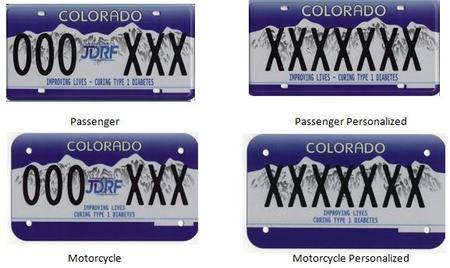 plaque immatriculation Colorado Usa license plate Type 1 Diabete tag sticker Cur 