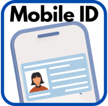 Cell phone screen with generic ID displayed. Mobile ID is above the icon.