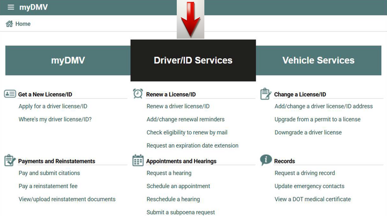 Driver/ID Services Website Image