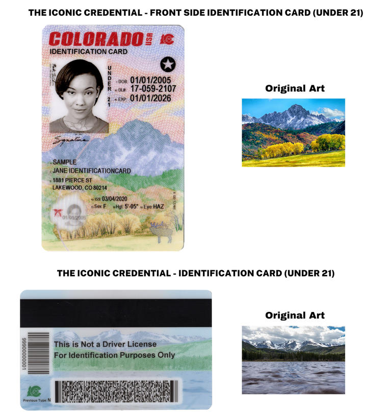 Front and Back of Colorado REAL ID Under 21 Driver License